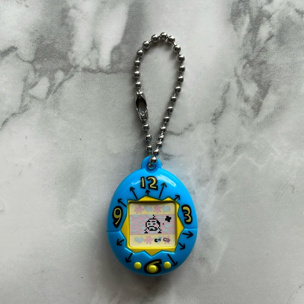 Blue Tamagotchi Gashapon keychain